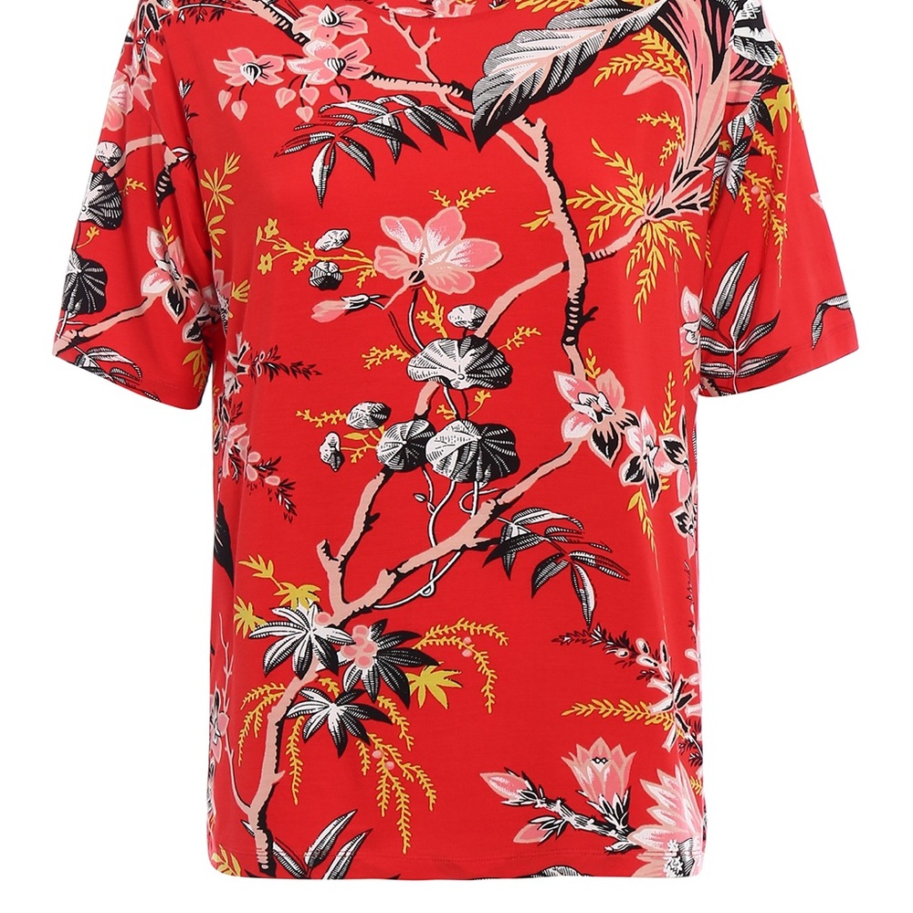 Diane Von Furstenberg Red Floral Tee